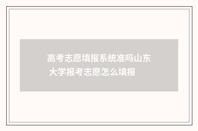 高考志愿填报系统准吗山东 大学报考志愿怎么填报