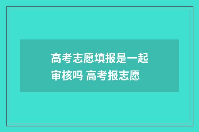 高考志愿填报是一起审核吗 高考报志愿