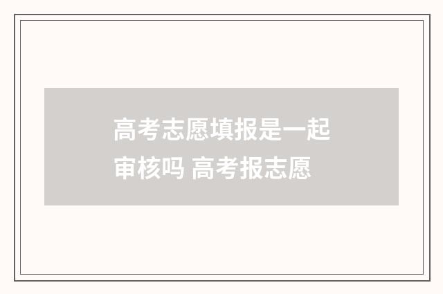 高考志愿填报是一起审核吗 高考报志愿