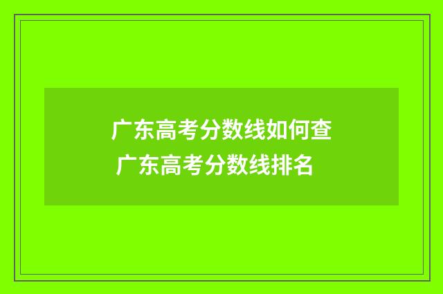 广东高考分数线如何查 广东高考分数线排名