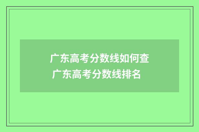 广东高考分数线如何查 广东高考分数线排名
