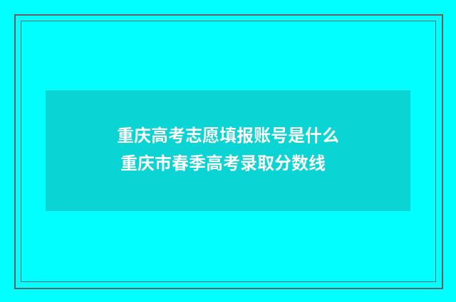 重庆高考志愿填报账号是什么 重庆市春季高考录取分数线