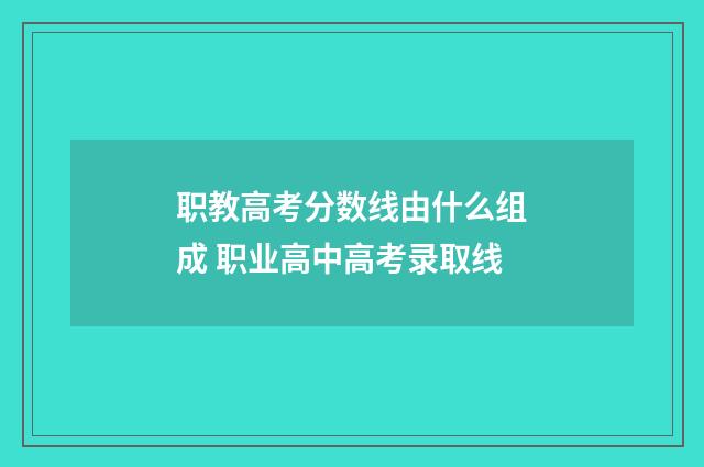 职教高考分数线由什么组成 职业高中高考录取线