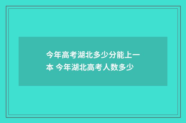 今年高考湖北多少分能上一本 今年湖北高考人数多少