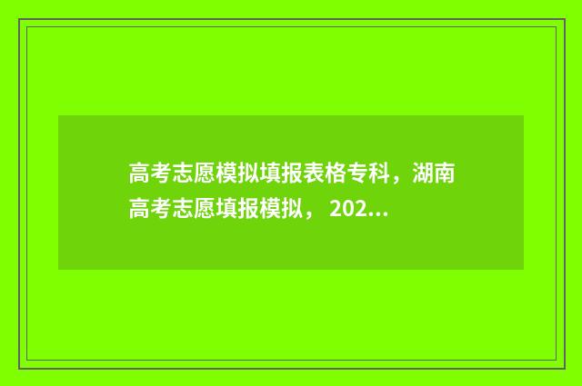 高考志愿模拟填报表格专科，湖南高考志愿填报模拟， 2024湖南高考志愿填报模拟，湖南高考志愿填报指南 高考志愿模拟填报系统怎么填过程