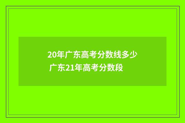 20年广东高考分数线多少 广东21年高考分数段