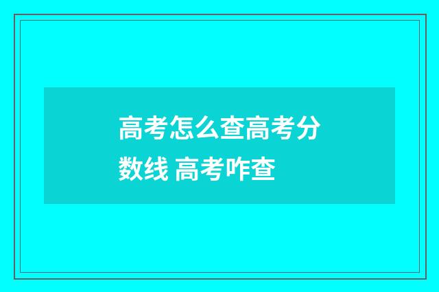高考怎么查高考分数线 高考咋查