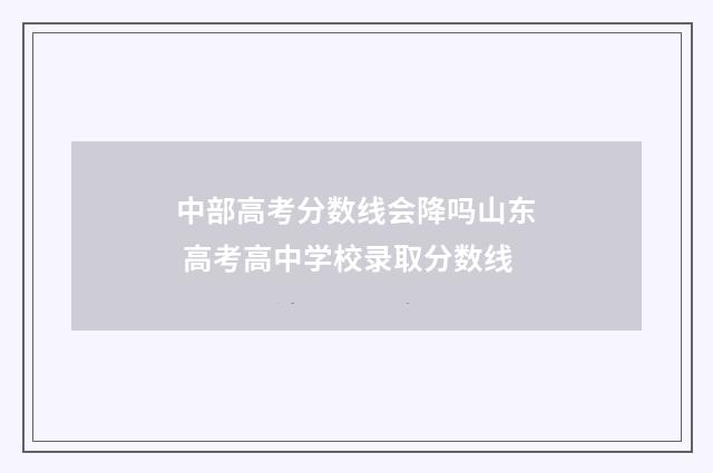 中部高考分数线会降吗山东 高考高中学校录取分数线