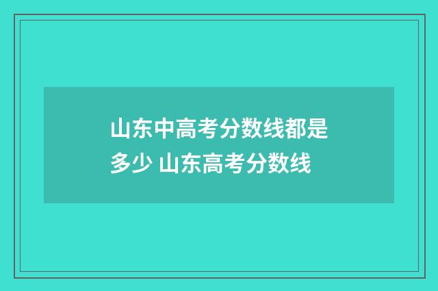山东中高考分数线都是多少 山东高考分数线