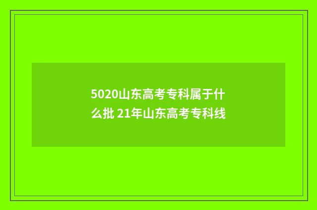5020山东高考专科属于什么批 21年山东高考专科线