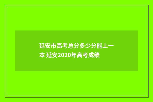 延安市高考总分多少分能上一本 延安2020年高考成绩
