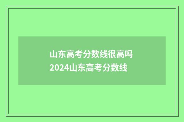 山东高考分数线很高吗 2024山东高考分数线