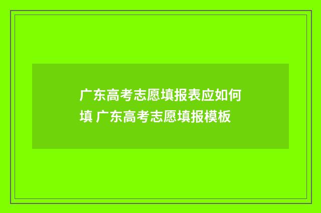 广东高考志愿填报表应如何填 广东高考志愿填报模板