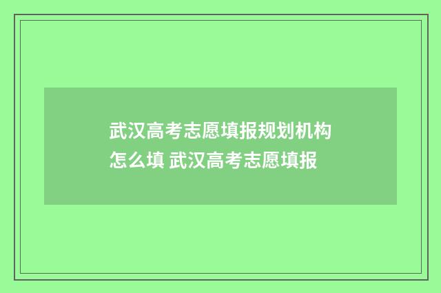 武汉高考志愿填报规划机构怎么填 武汉高考志愿填报