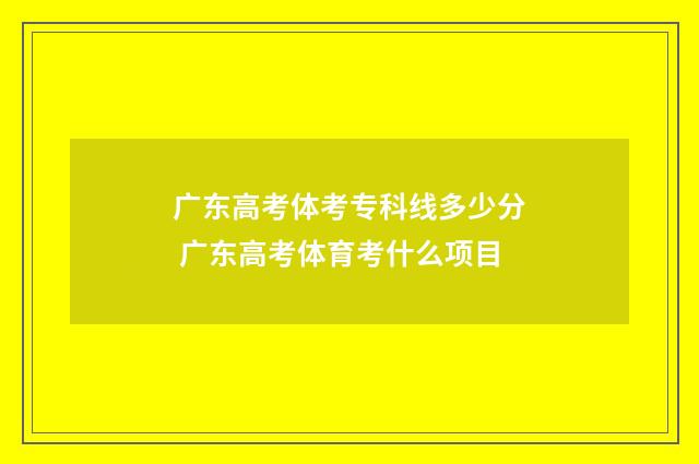 广东高考体考专科线多少分 广东高考体育考什么项目