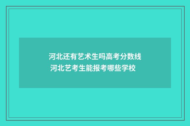 河北还有艺术生吗高考分数线 河北艺考生能报考哪些学校