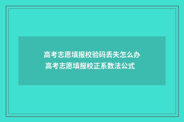 高考志愿填报校验码丢失怎么办 高考志愿填报校正系数法公式
