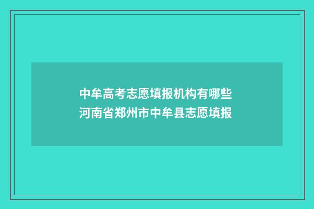 中牟高考志愿填报机构有哪些 河南省郑州市中牟县志愿填报