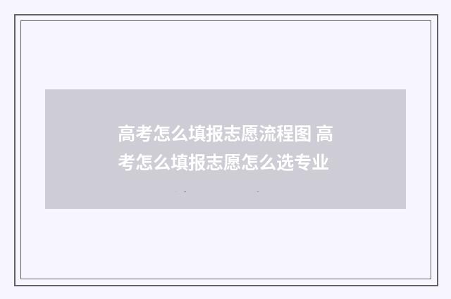 高考怎么填报志愿流程图 高考怎么填报志愿怎么选专业