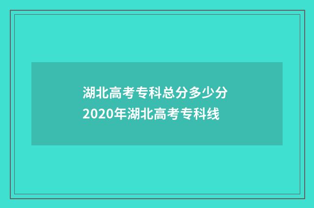 湖北高考专科总分多少分 2020年湖北高考专科线