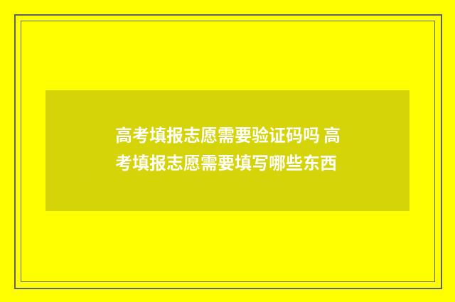 高考填报志愿需要验证码吗 高考填报志愿需要填写哪些东西
