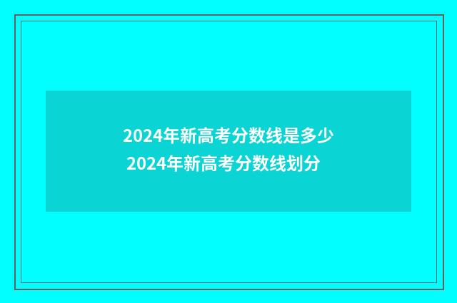 2024年新高考分数线是多少 2024年新高考分数线划分