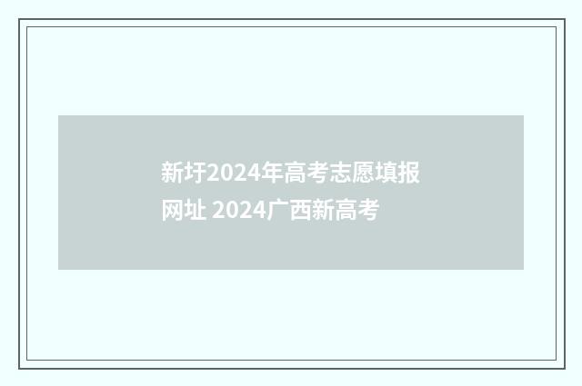 新圩2024年高考志愿填报网址 2024广西新高考