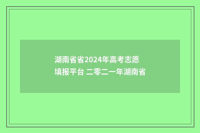 湖南省省2024年高考志愿填报平台 二零二一年湖南省