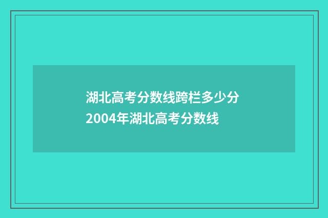 湖北高考分数线跨栏多少分 2004年湖北高考分数线