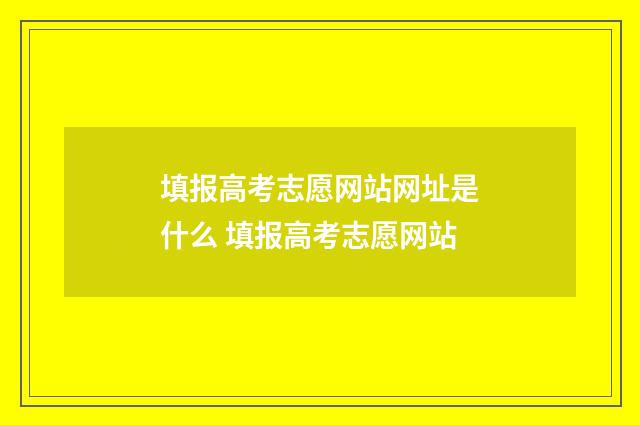 填报高考志愿网站网址是什么 填报高考志愿网站