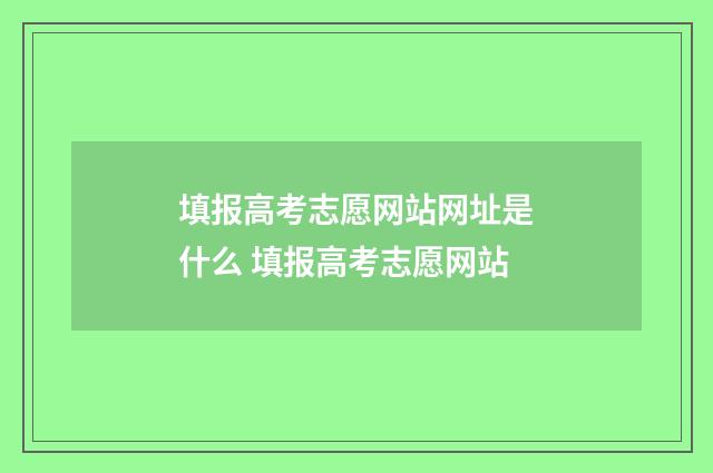 填报高考志愿网站网址是什么 填报高考志愿网站