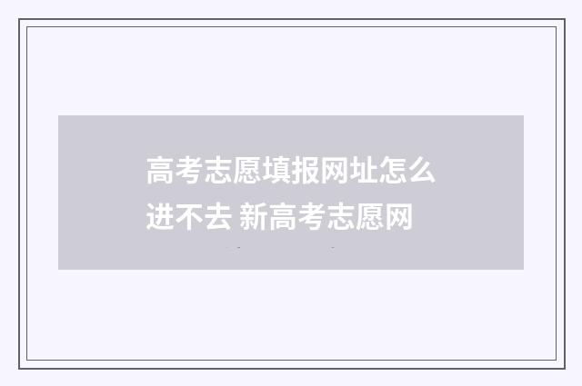 高考志愿填报网址怎么进不去 新高考志愿网