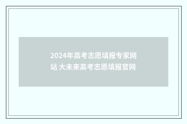 2024年高考志愿填报专家网站 大未来高考志愿填报官网