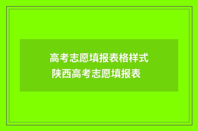 高考志愿填报表格样式 陕西高考志愿填报表