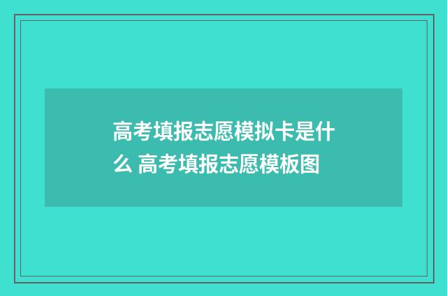 高考填报志愿模拟卡是什么 高考填报志愿模板图
