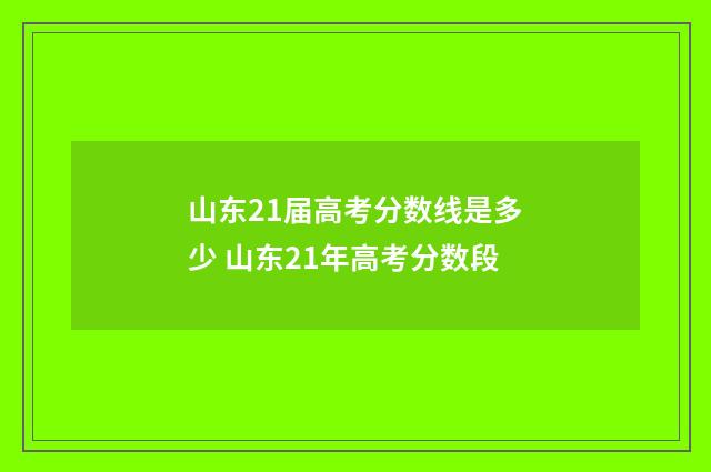 山东21届高考分数线是多少 山东21年高考分数段