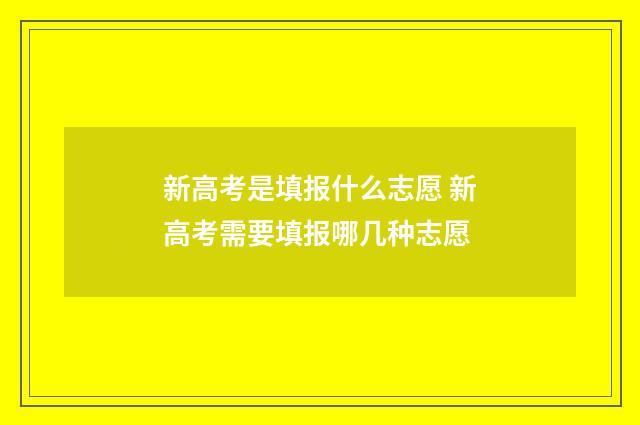 新高考是填报什么志愿 新高考需要填报哪几种志愿