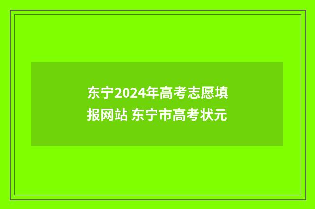 东宁2024年高考志愿填报网站 东宁市高考状元