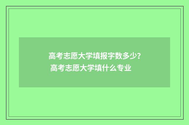 高考志愿大学填报字数多少？ 高考志愿大学填什么专业