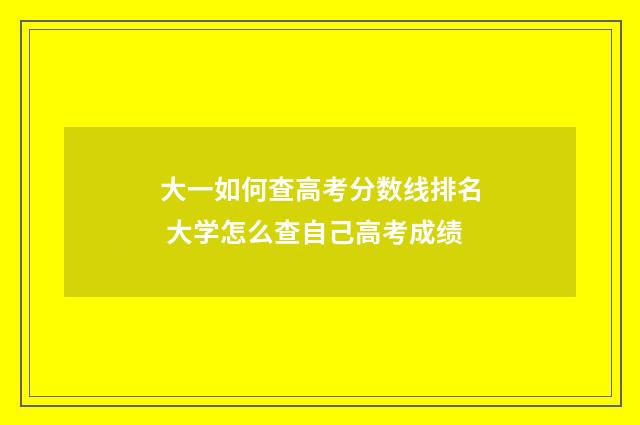 大一如何查高考分数线排名 大学怎么查自己高考成绩