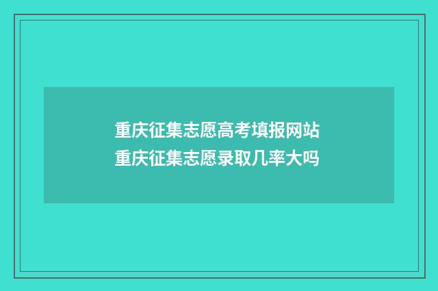 重庆征集志愿高考填报网站 重庆征集志愿录取几率大吗