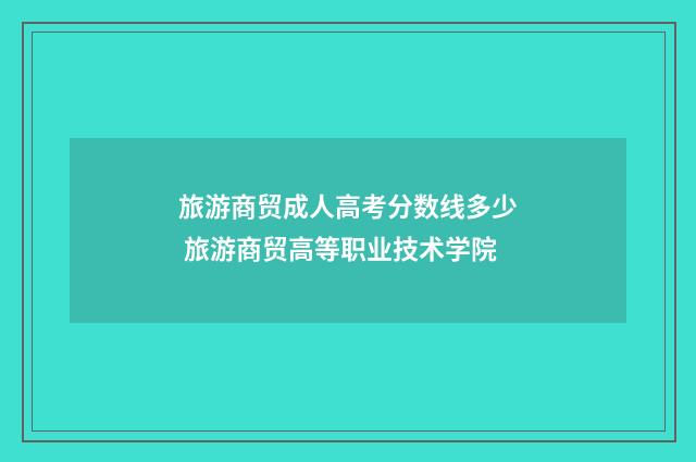 旅游商贸成人高考分数线多少 旅游商贸高等职业技术学院