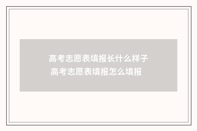高考志愿表填报长什么样子 高考志愿表填报怎么填报