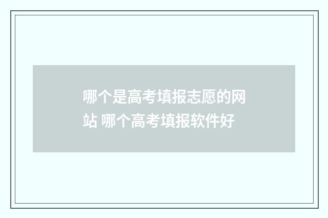 哪个是高考填报志愿的网站 哪个高考填报软件好