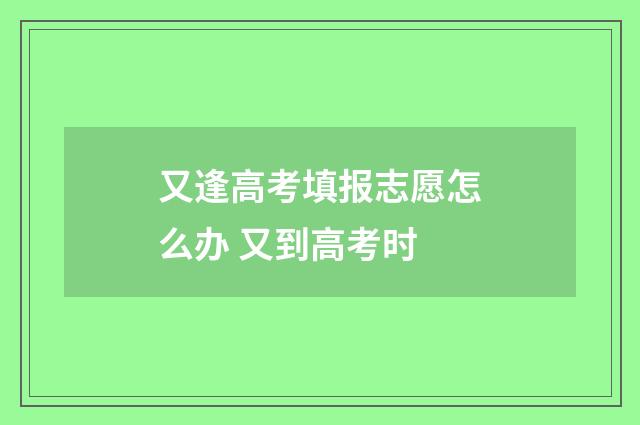 又逢高考填报志愿怎么办 又到高考时