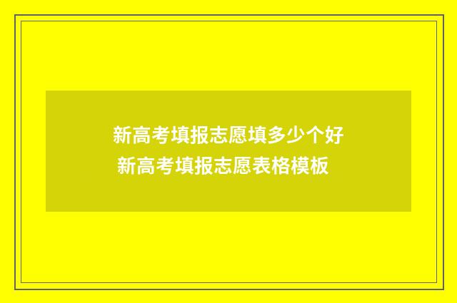 新高考填报志愿填多少个好 新高考填报志愿表格模板