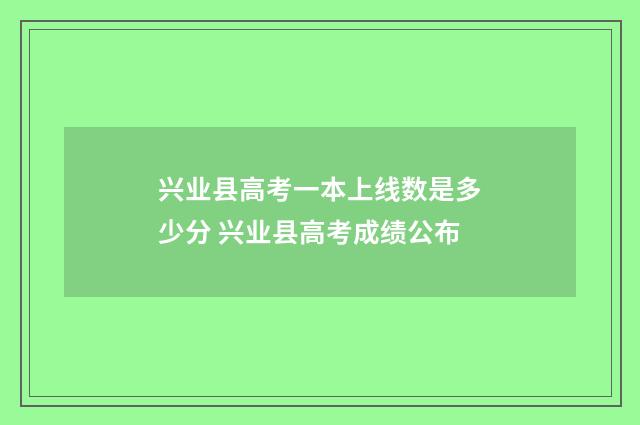 兴业县高考一本上线数是多少分 兴业县高考成绩公布