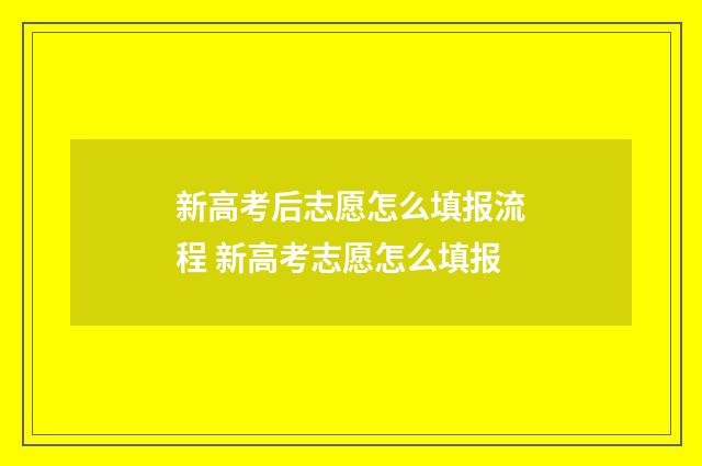 新高考后志愿怎么填报流程 新高考志愿怎么填报