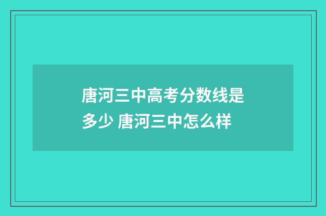 唐河三中高考分数线是多少 唐河三中怎么样