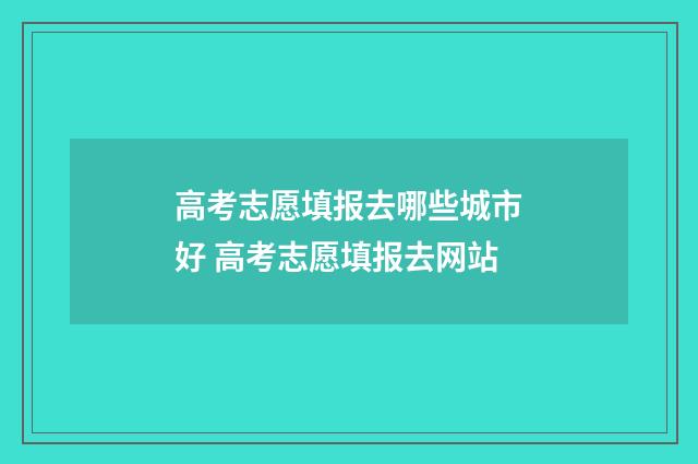 高考志愿填报去哪些城市好 高考志愿填报去网站
